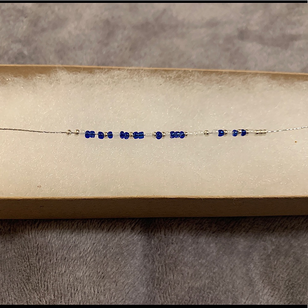 Bluebonnet Morse code necklace